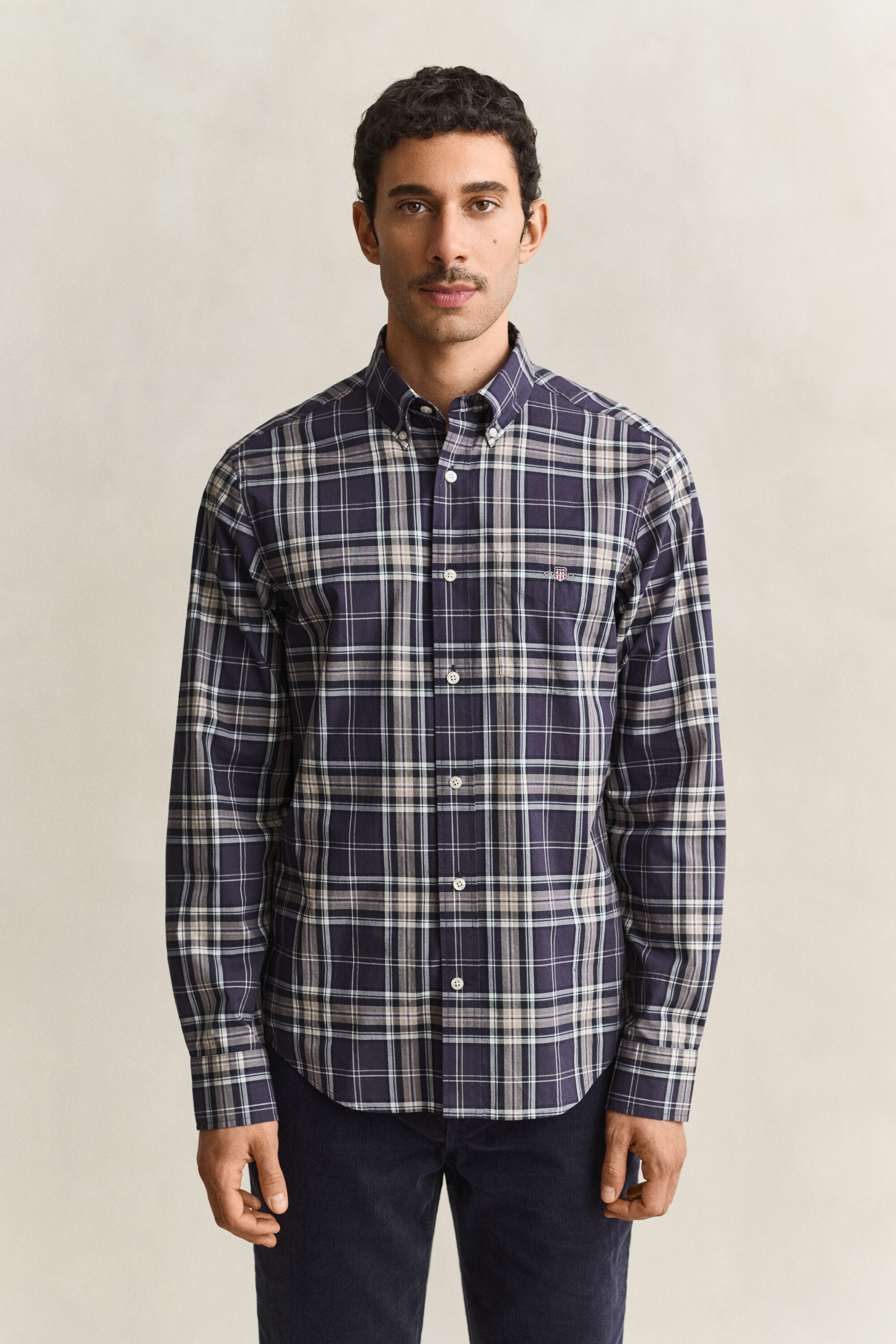 Camicia a quadri in popeline
