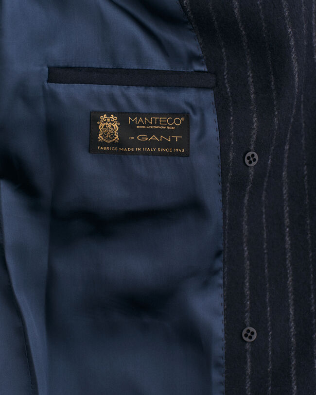 Cappotto gessato in lana