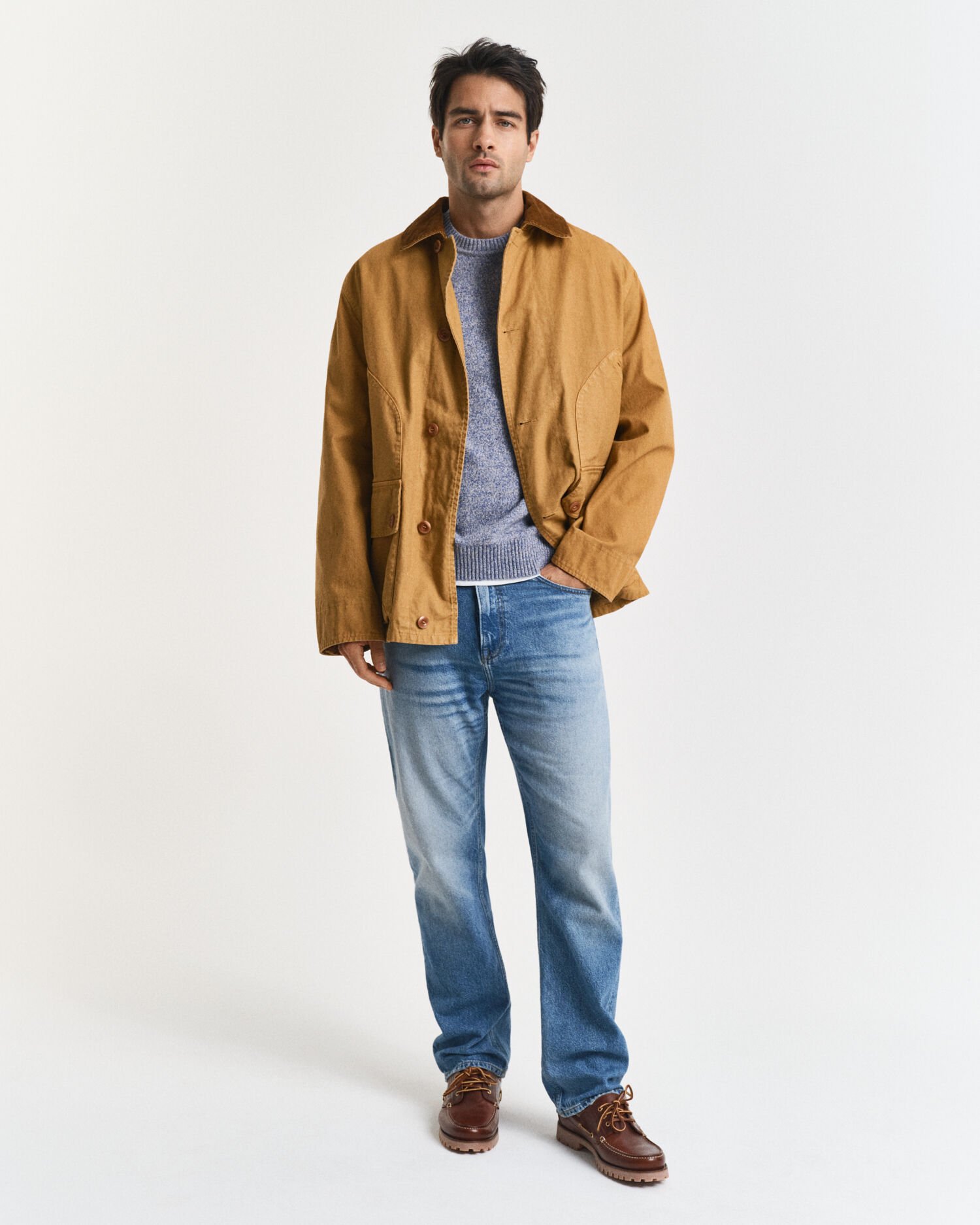 Maglia girocollo in misto lana mouliné