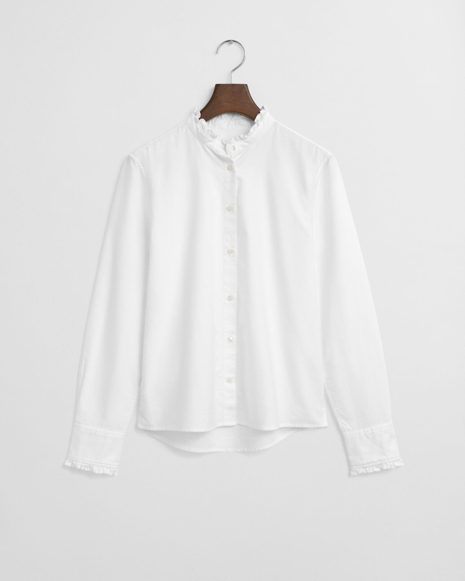 Blusa Oxford classica con volant