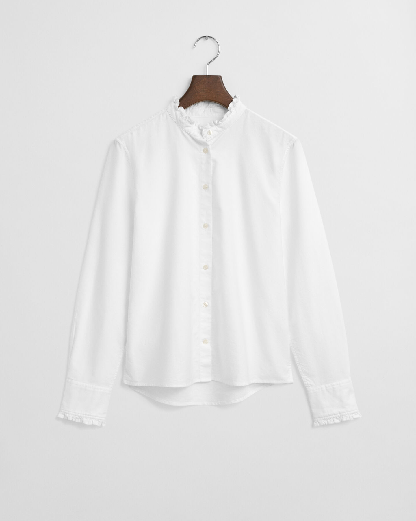 Blusa Oxford classica con volant