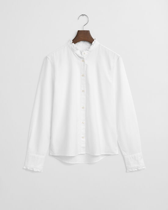 Blusa Oxford classica con volant