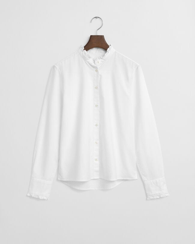 Blusa Oxford classica con volant