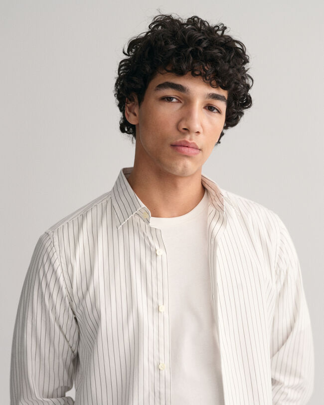 Camicia formale gessata slim fit