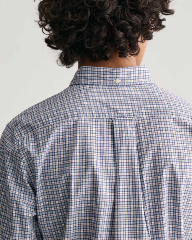 Camicia in popeline a quadretti regular fit