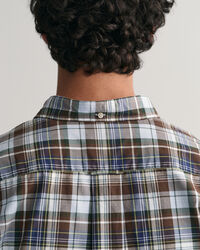 Camicia a quadri medi in popeline regular fit