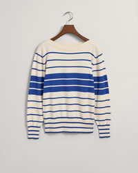 Maglia con scollo a barca a righe larghe