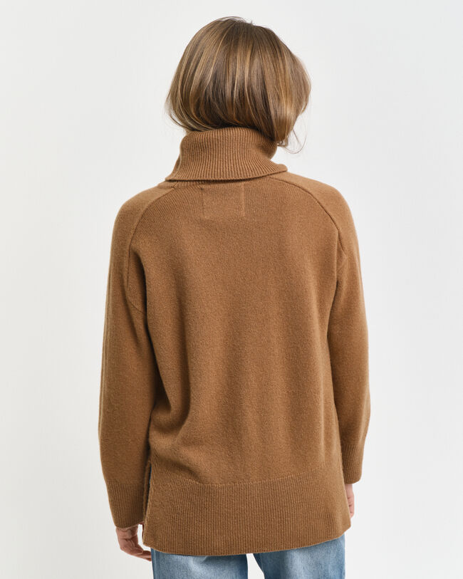 Maglia a collo alto con dettagli con motivo a spina di pesce