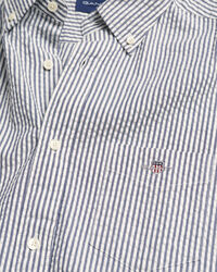 Camicia a maniche corte in seersucker regular fit