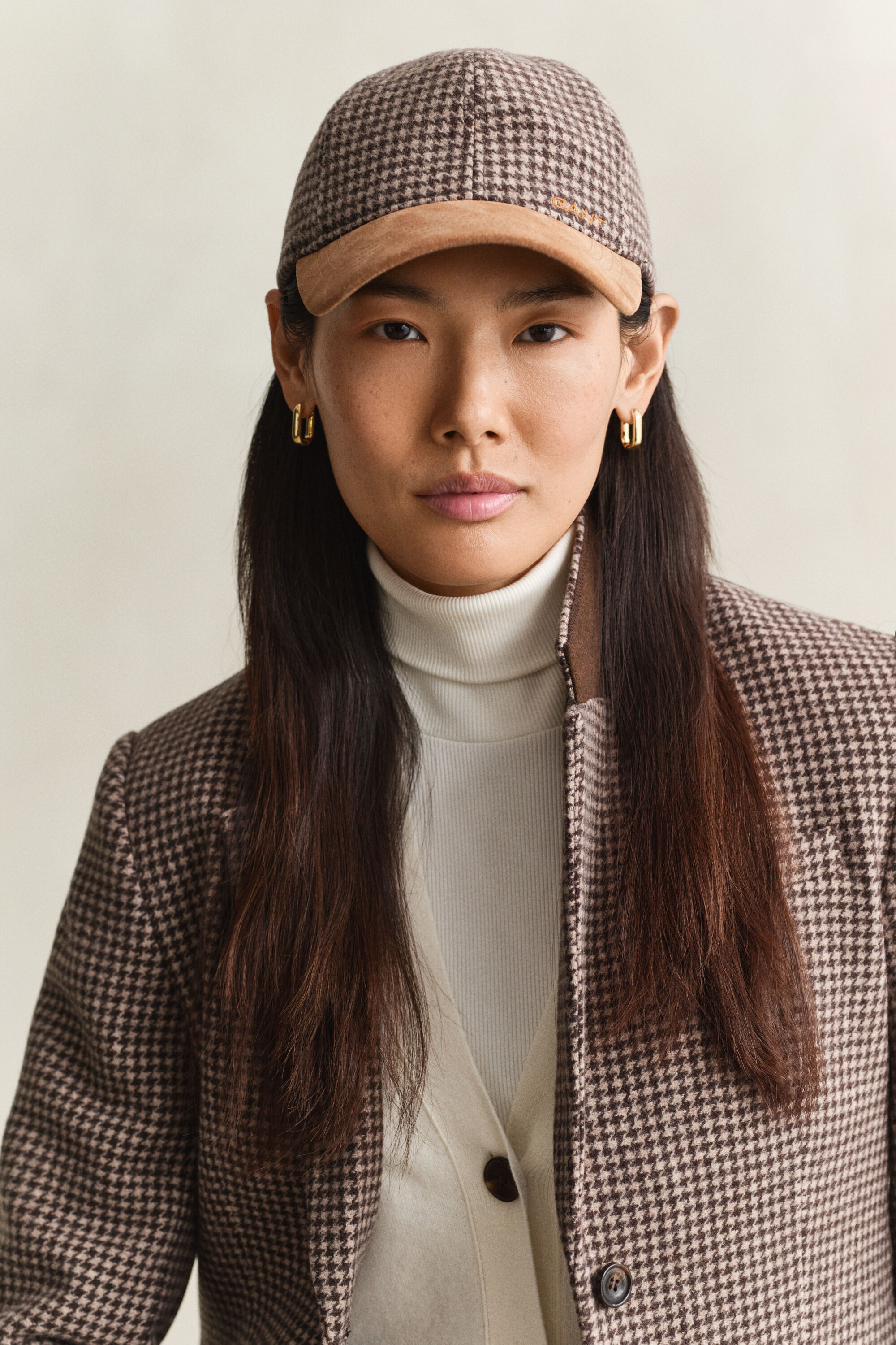 Cappellino in lana a quadri