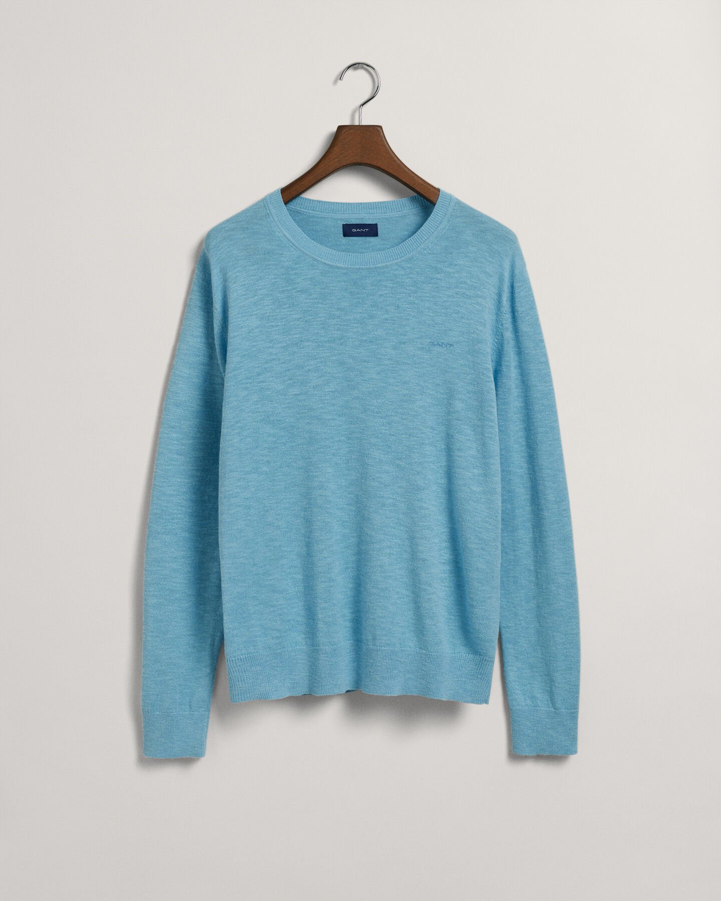 Maglia girocollo in misto cotone-lino