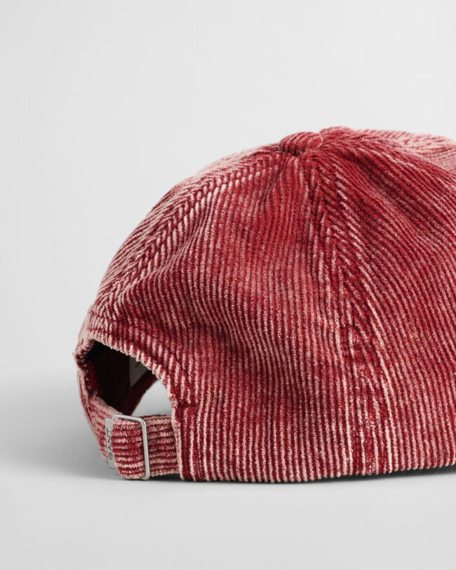 Berretto in velluto a coste délavé con stemma G