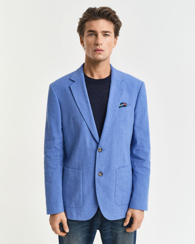 Giacca da abito in lino-cotone slim fit