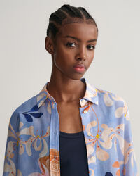 Camicia in misto cotone-seta con stampa floreale regular fit