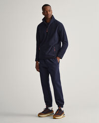 Felpa in pile leggera con zip corta