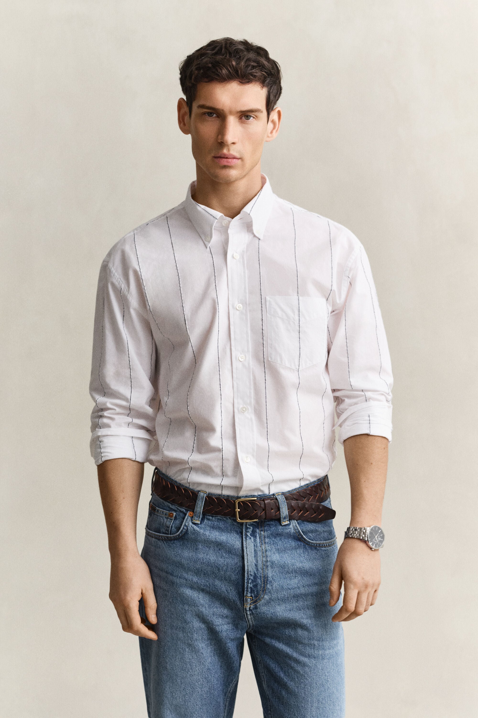 Camicia in ciniglia testurizzata