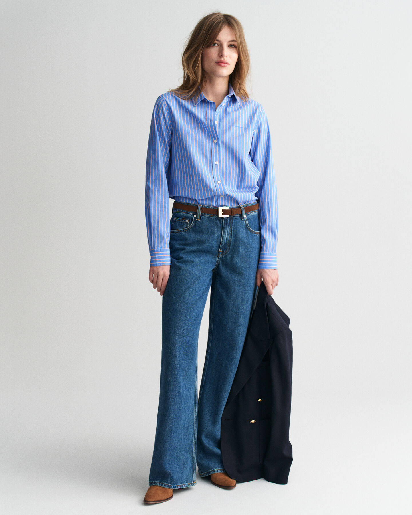 Camicia classica in popeline a righe regular fit