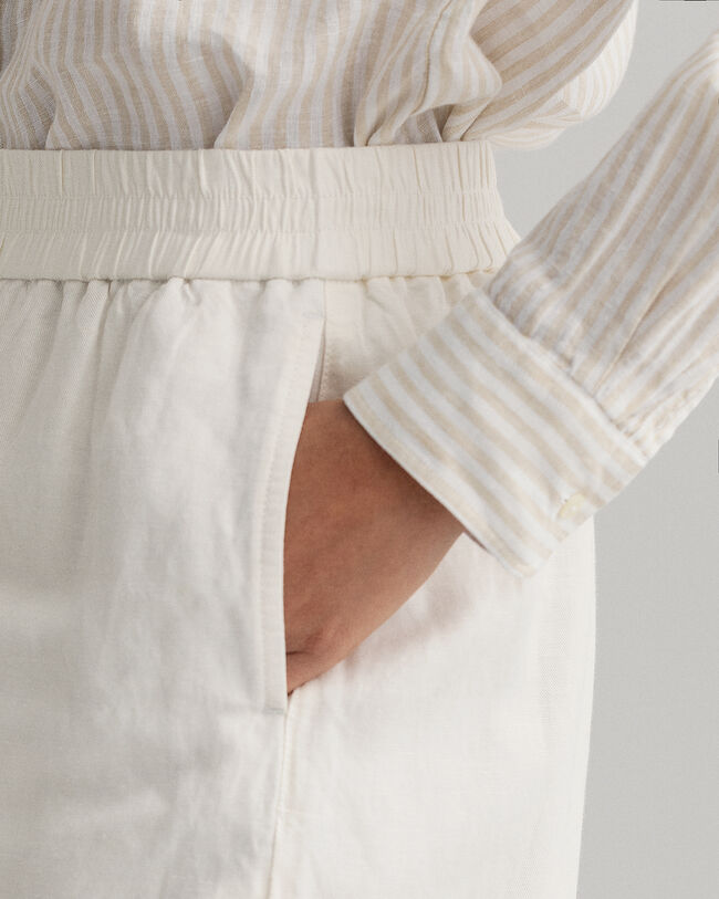 Pantaloncini pull-on in lino-viscosa