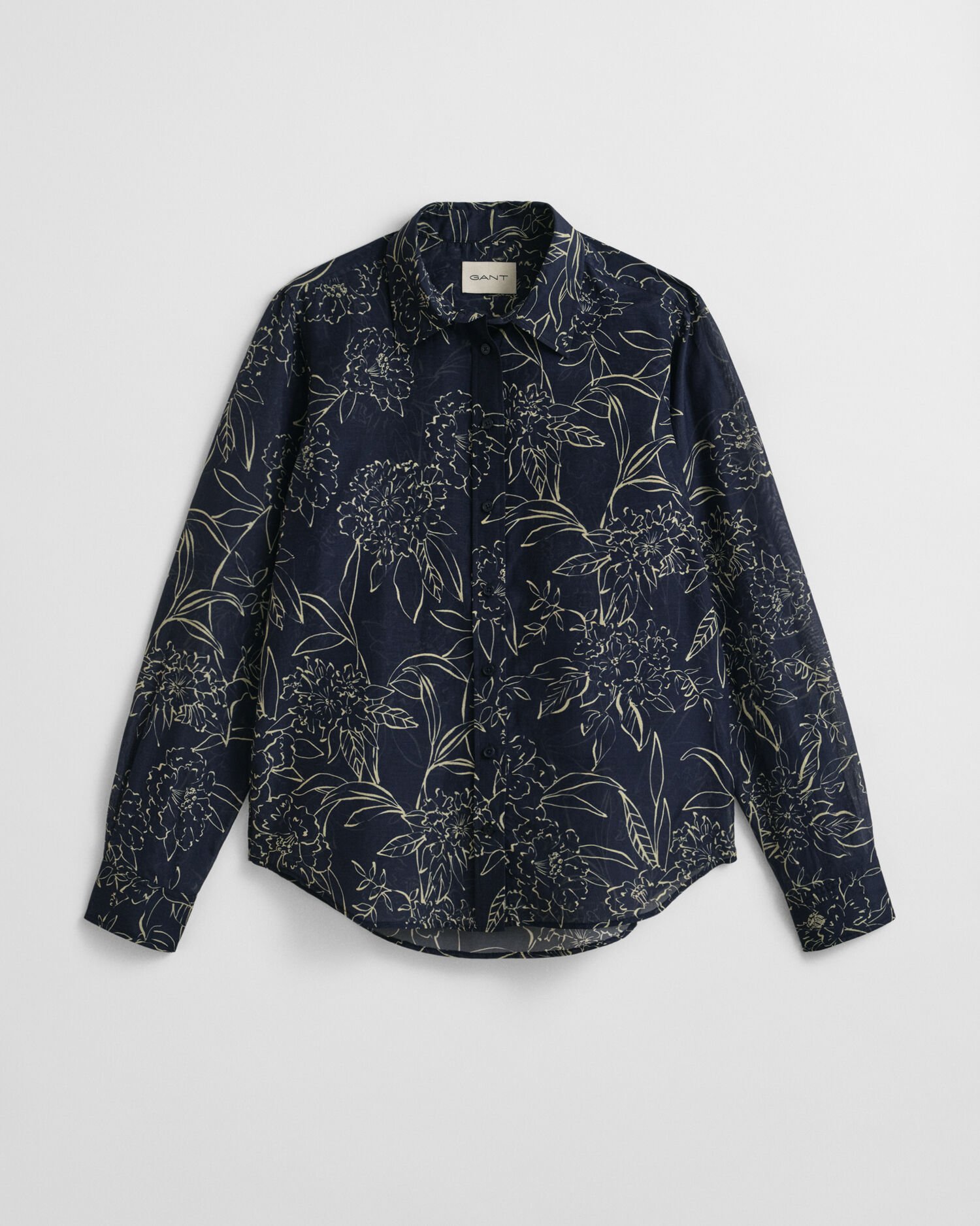 Camicia in misto cotone-seta con stampa floreale regular fit