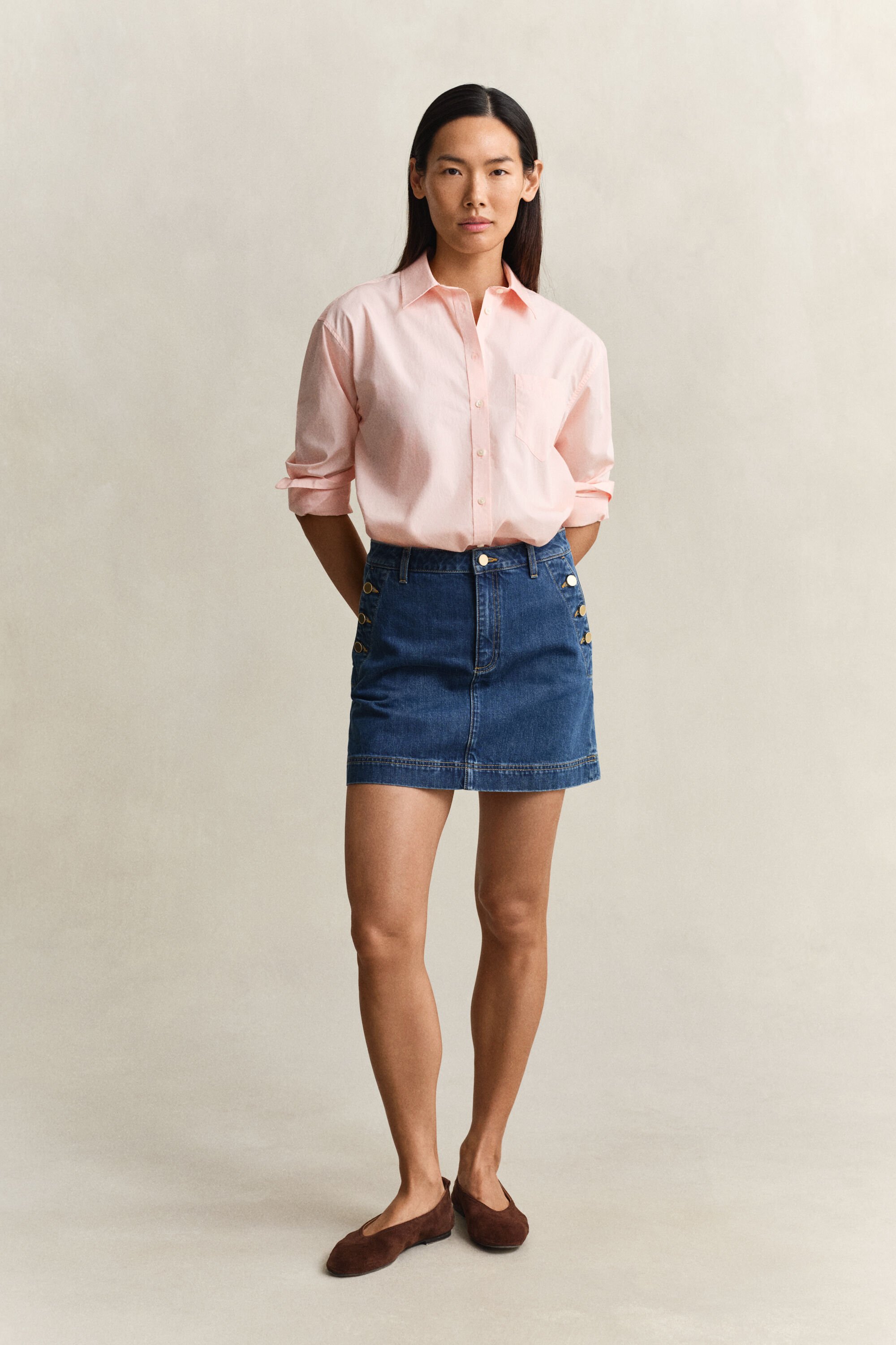 Camicia classica in popeline relaxed fit