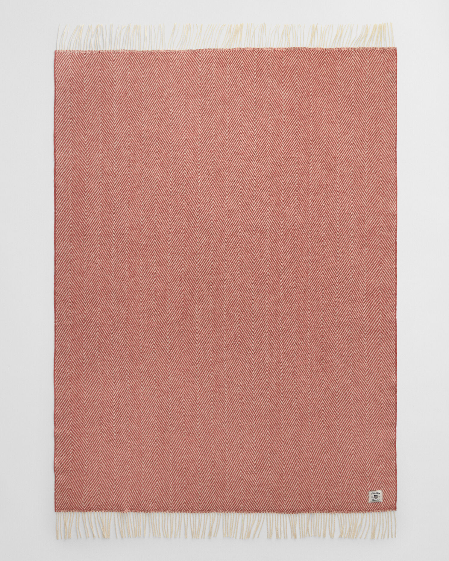 Coperta in lana con motivo a spina di pesce