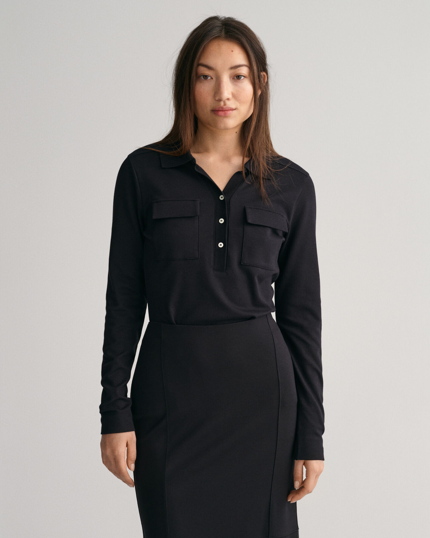 Camicia stile polo in jersey slim fit