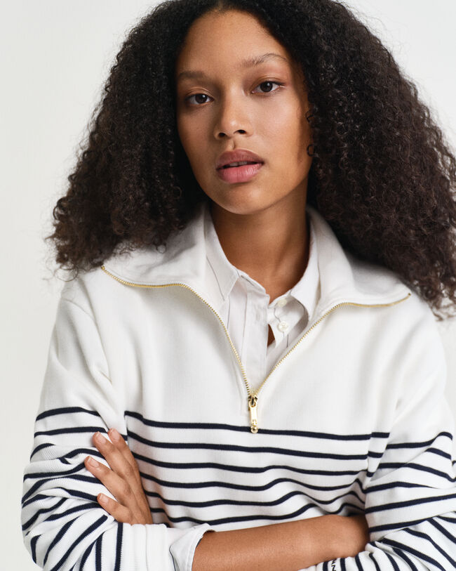 Felpa con zip corta Breton a coste