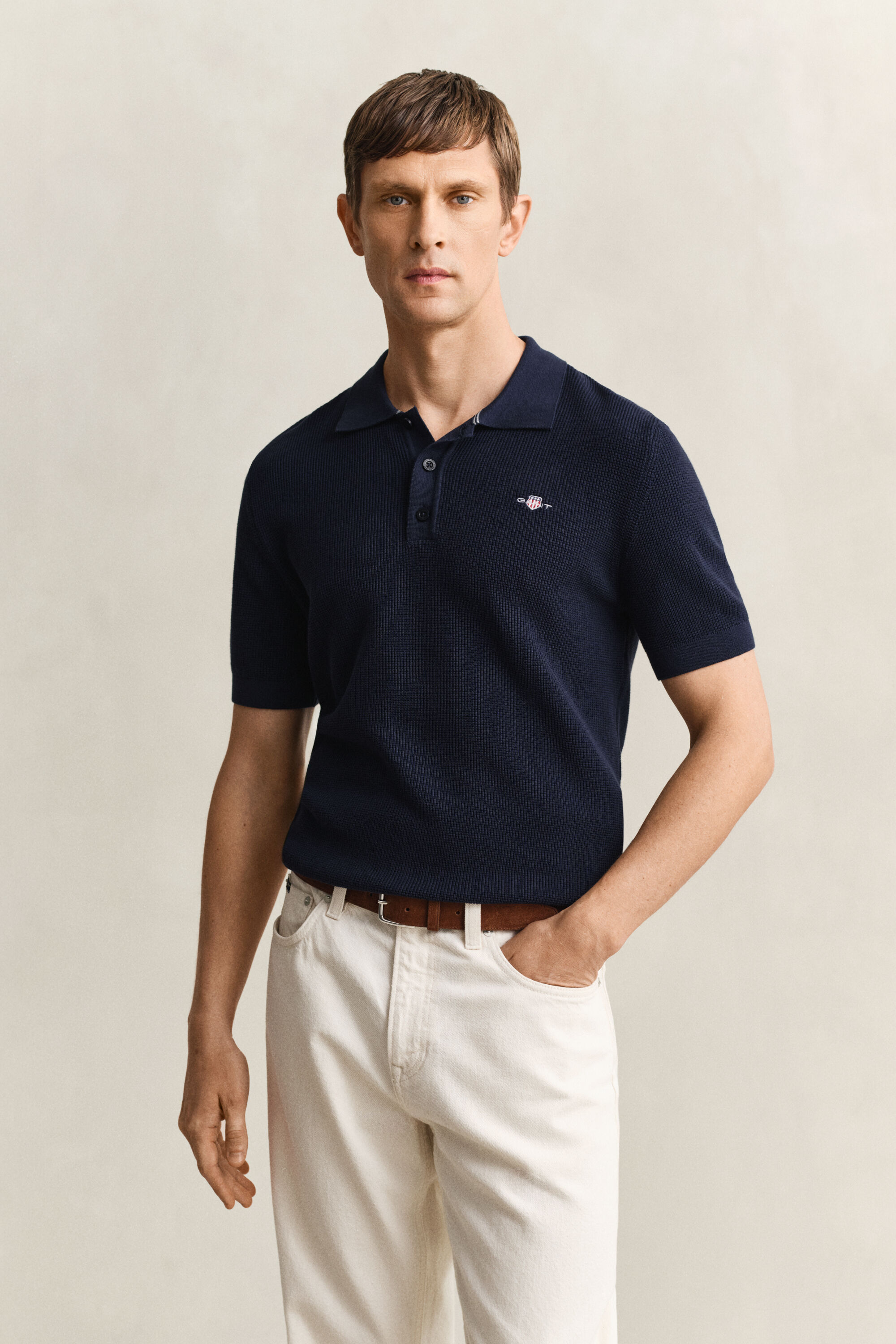 Polo in cotone Textured