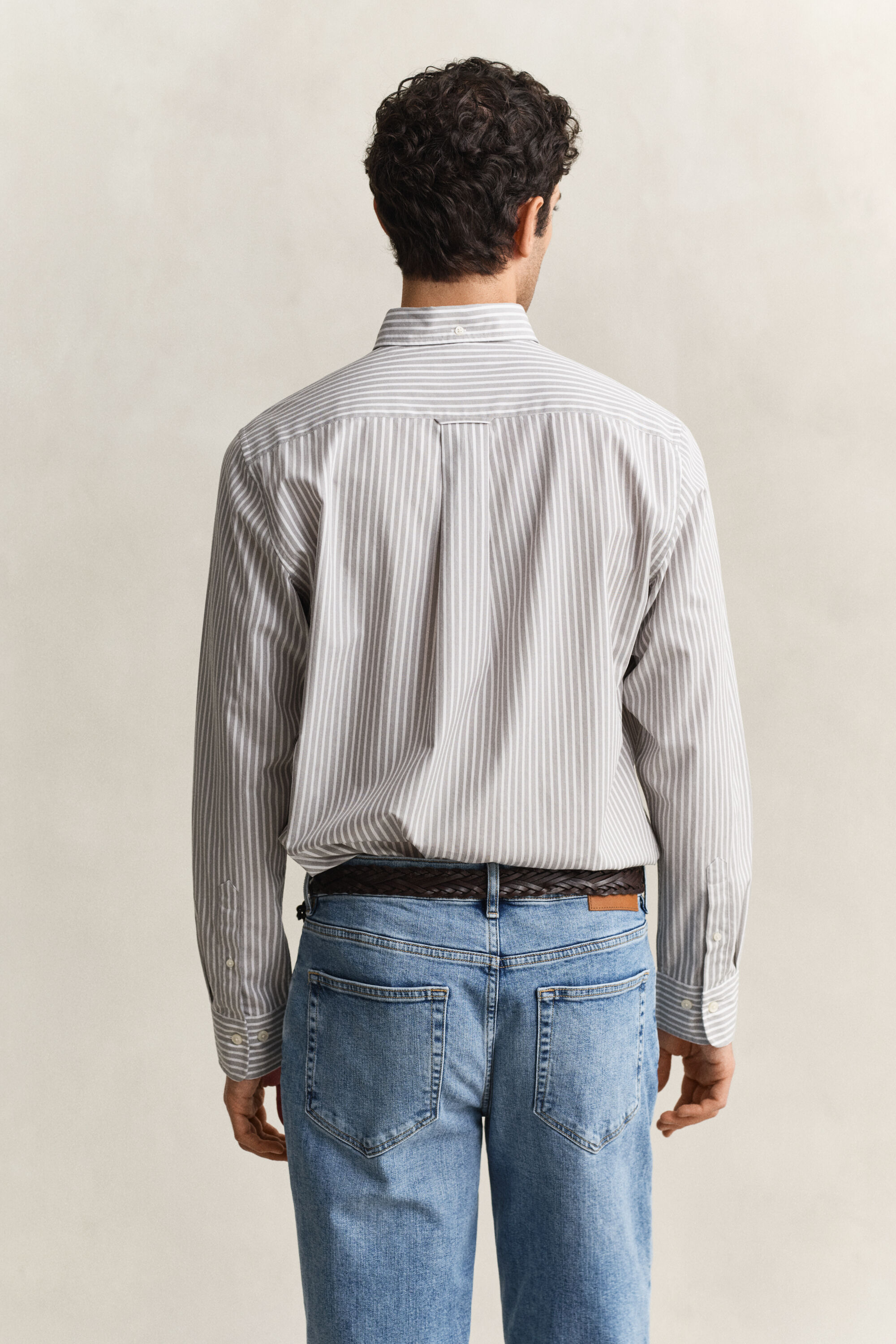 Camicia classica in popeline a righe