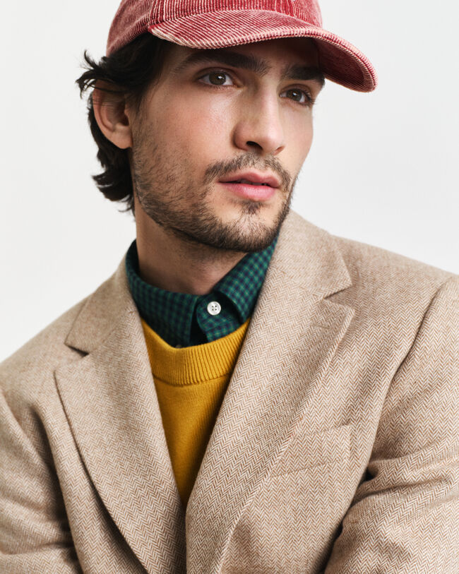 Blazer da abito con motivo a spina di pesce