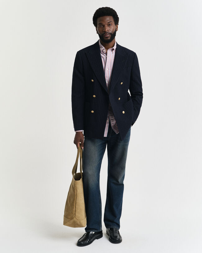 Blazer Club in seersucker a righe slim fit