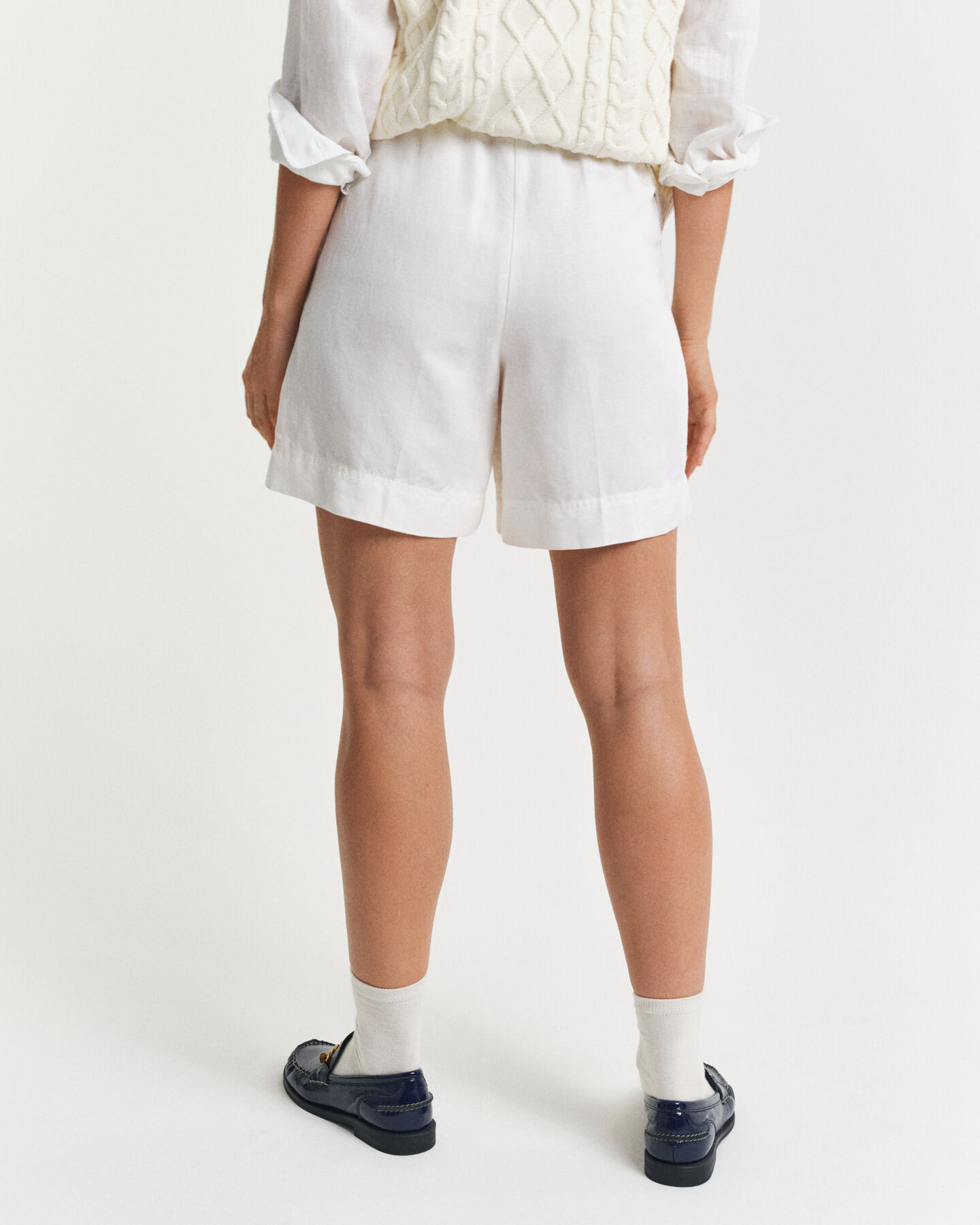 Pantaloncini Pull-on in misto lino relaxed fit