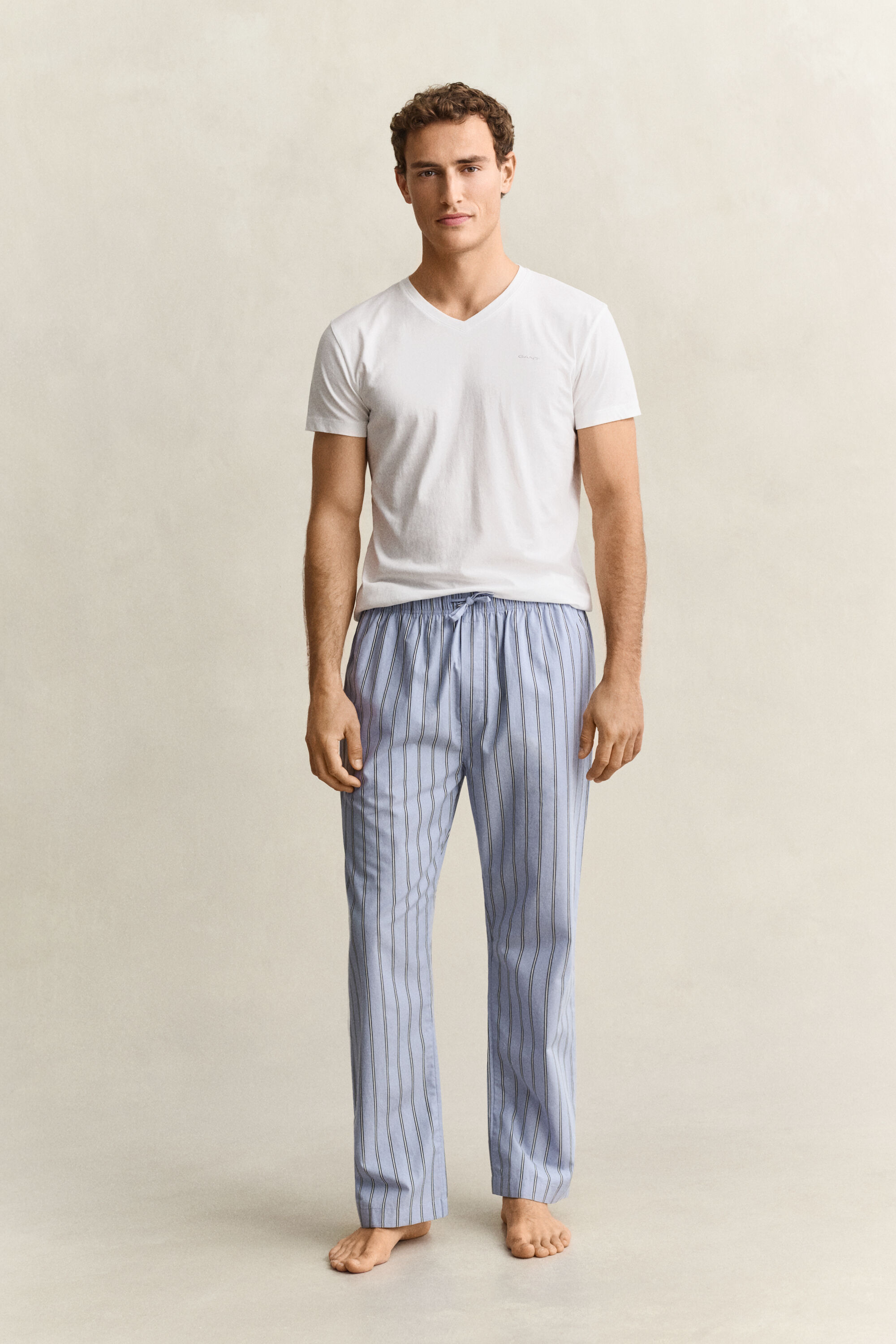 Pantaloni del pigiama in popeline a righe