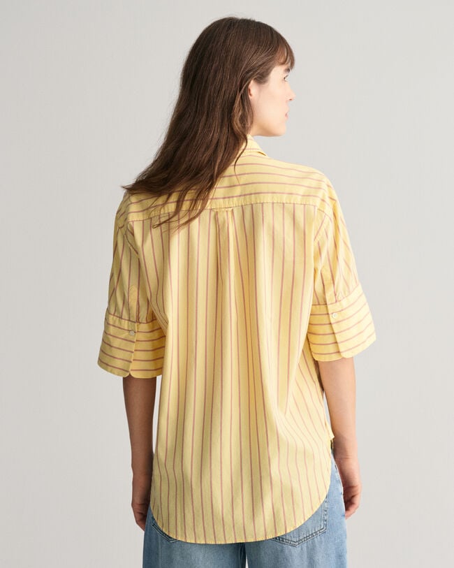 Camicia a maniche corte Luxury Oxford a righe relaxed fit