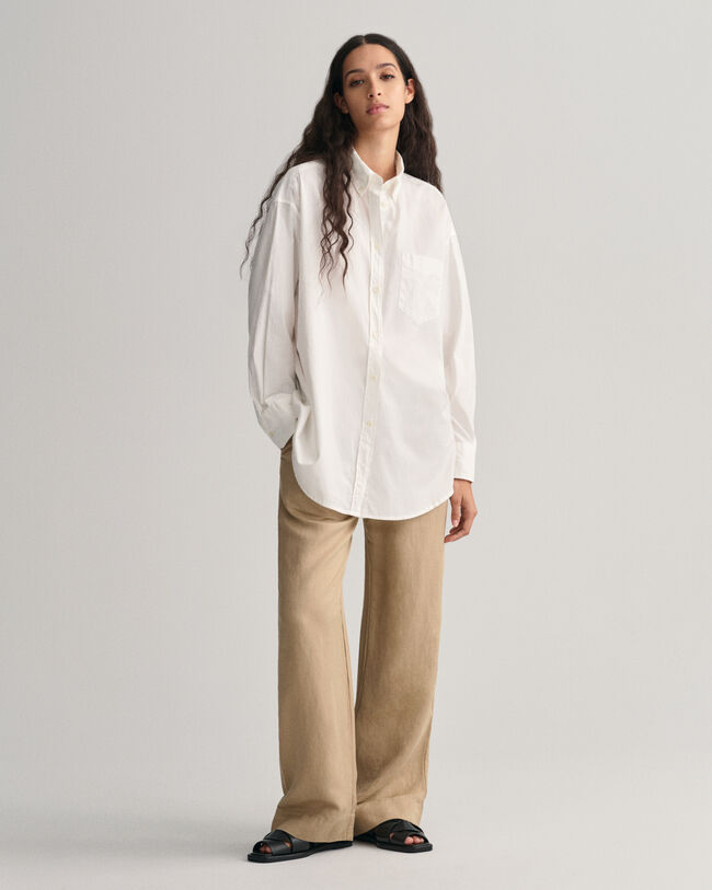 Pantaloni pull-on in lino-viscosa