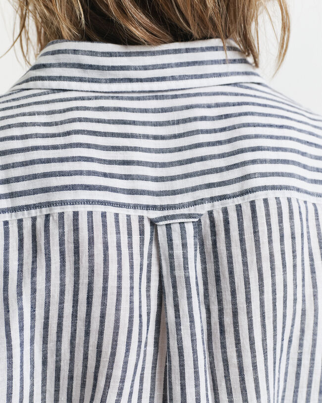 Abito chemisier a righe in lino