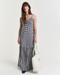 Maxi abito a righe chevron