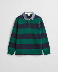 Heavy Rugger a righe con colletto in chambray