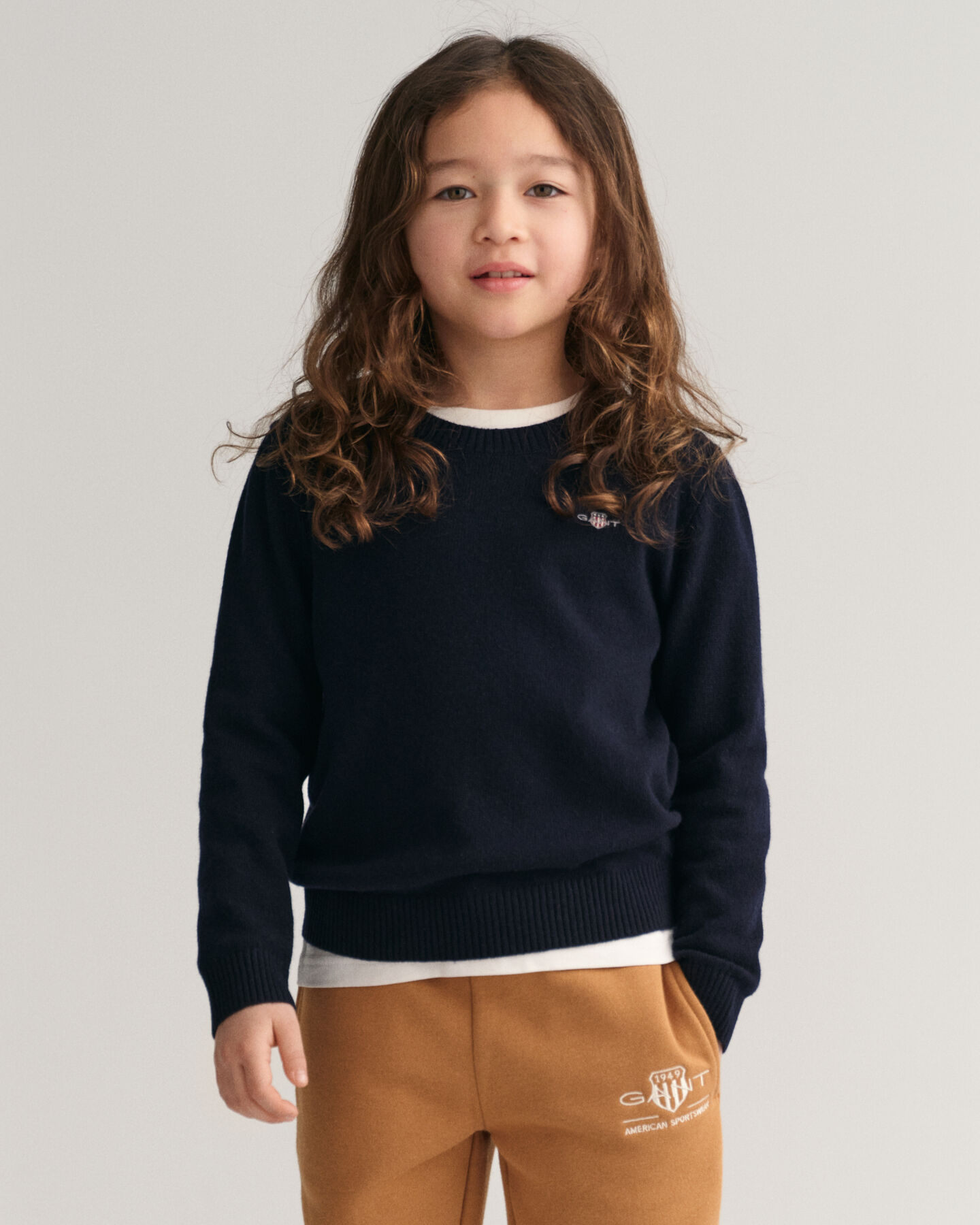 Maglia girocollo in lana d&rsquo;agnello Shield Kids