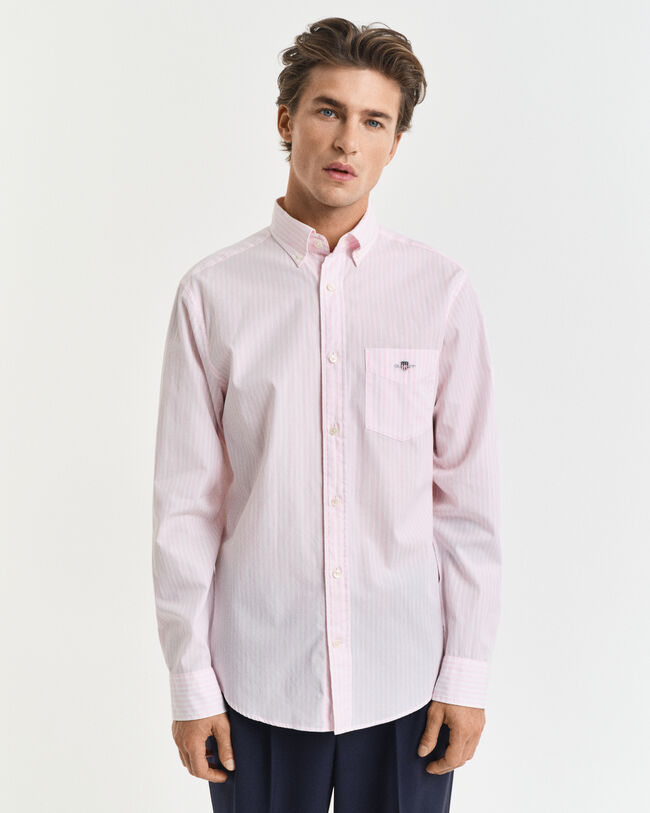 Camicia classica in popeline a righe regular fit