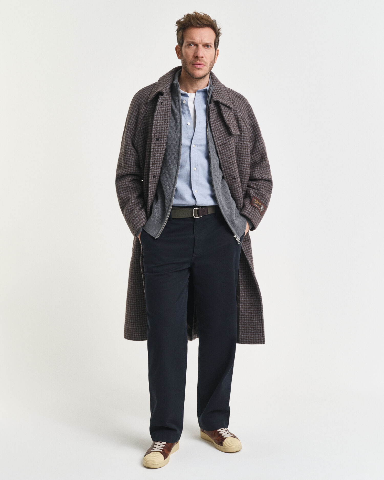 Maglia micro testurizzata con zip