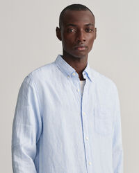 Camicia di lino a righe regular fit