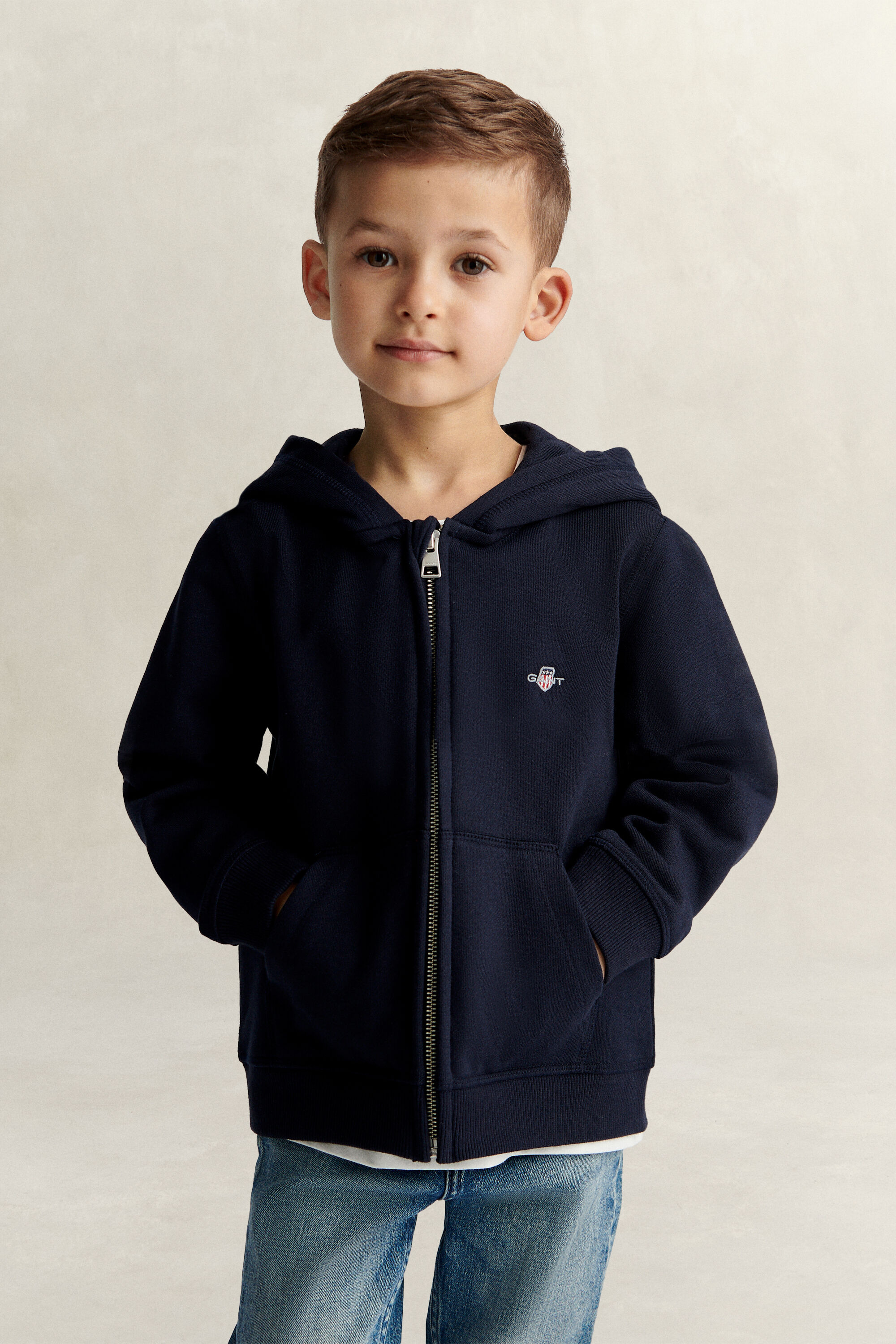 Felpa con cappuccio Shield con zip Kids