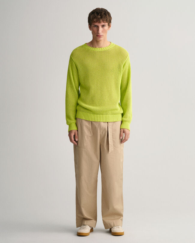 Pantaloni in popeline di cotone con cintura