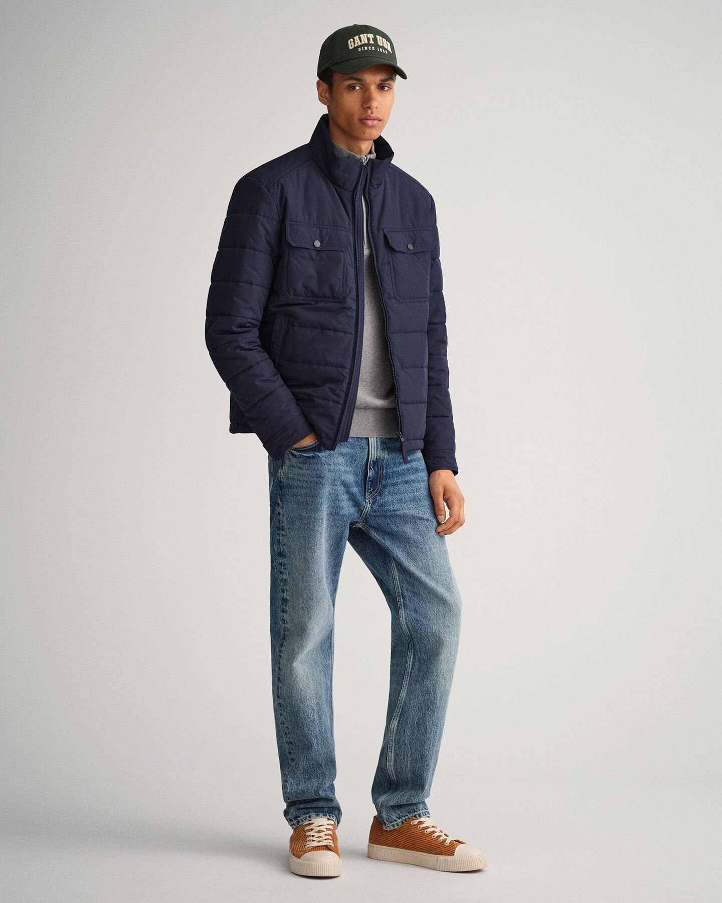 Maglia Classic in cotone con zip corta