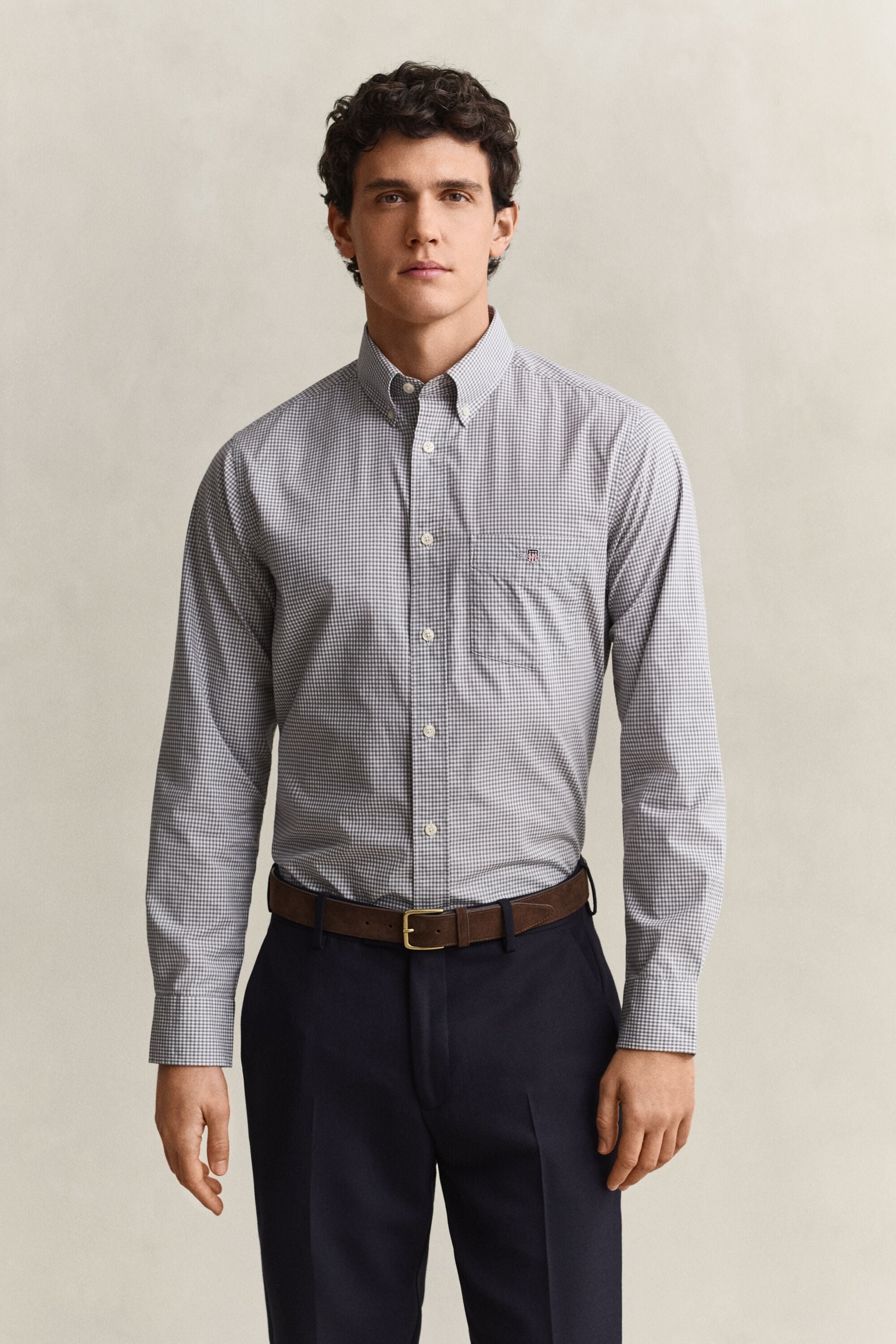Camicia classica in popeline percalle