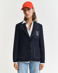 Blazer con ricamo in filo a contrasto