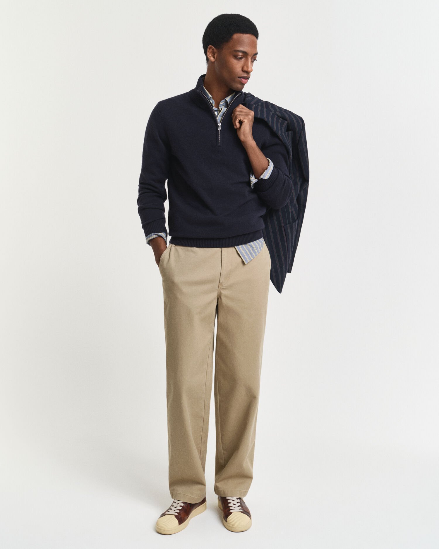 Maglia in cashmere con zip corta