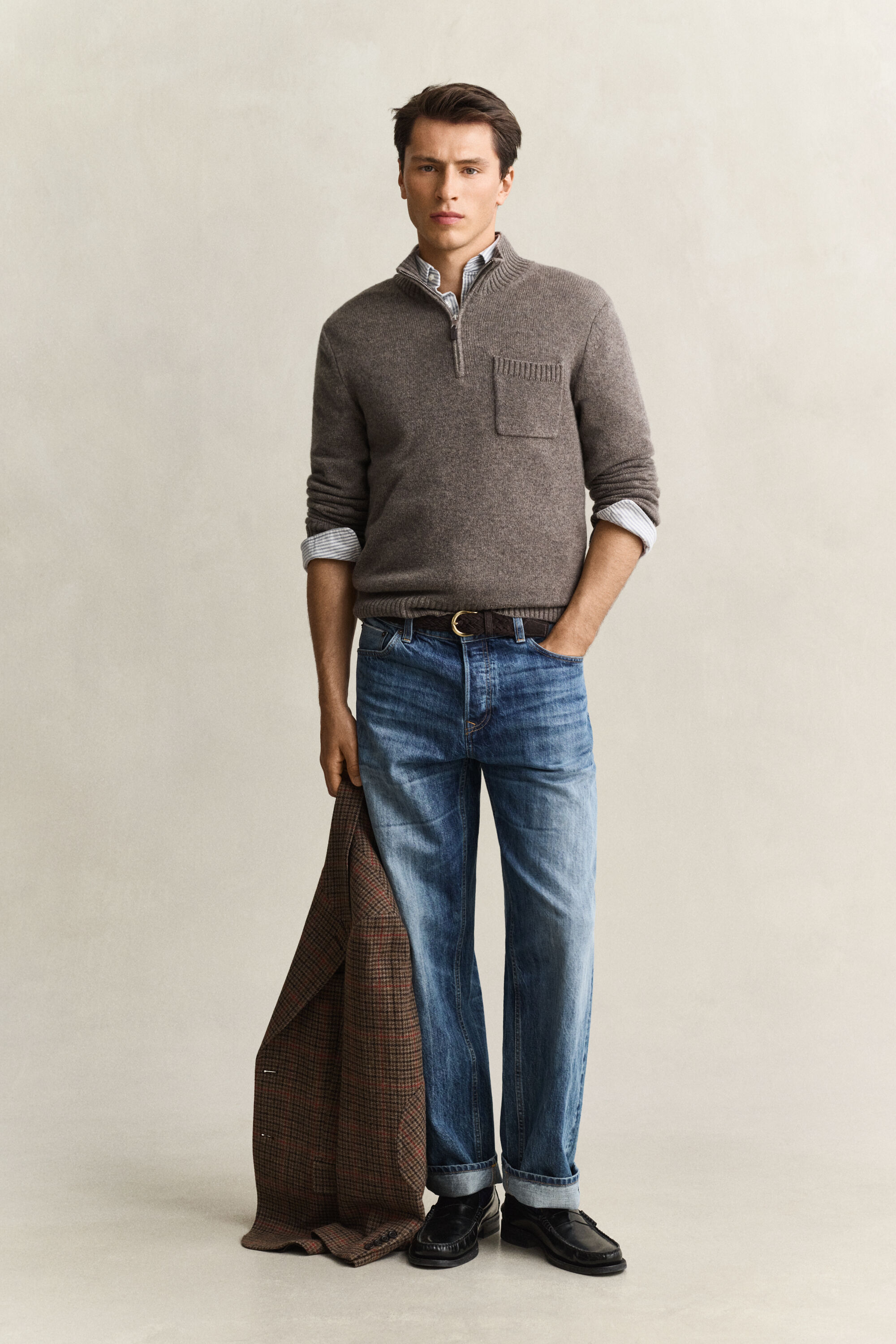Maglia in cashmere con zip corta