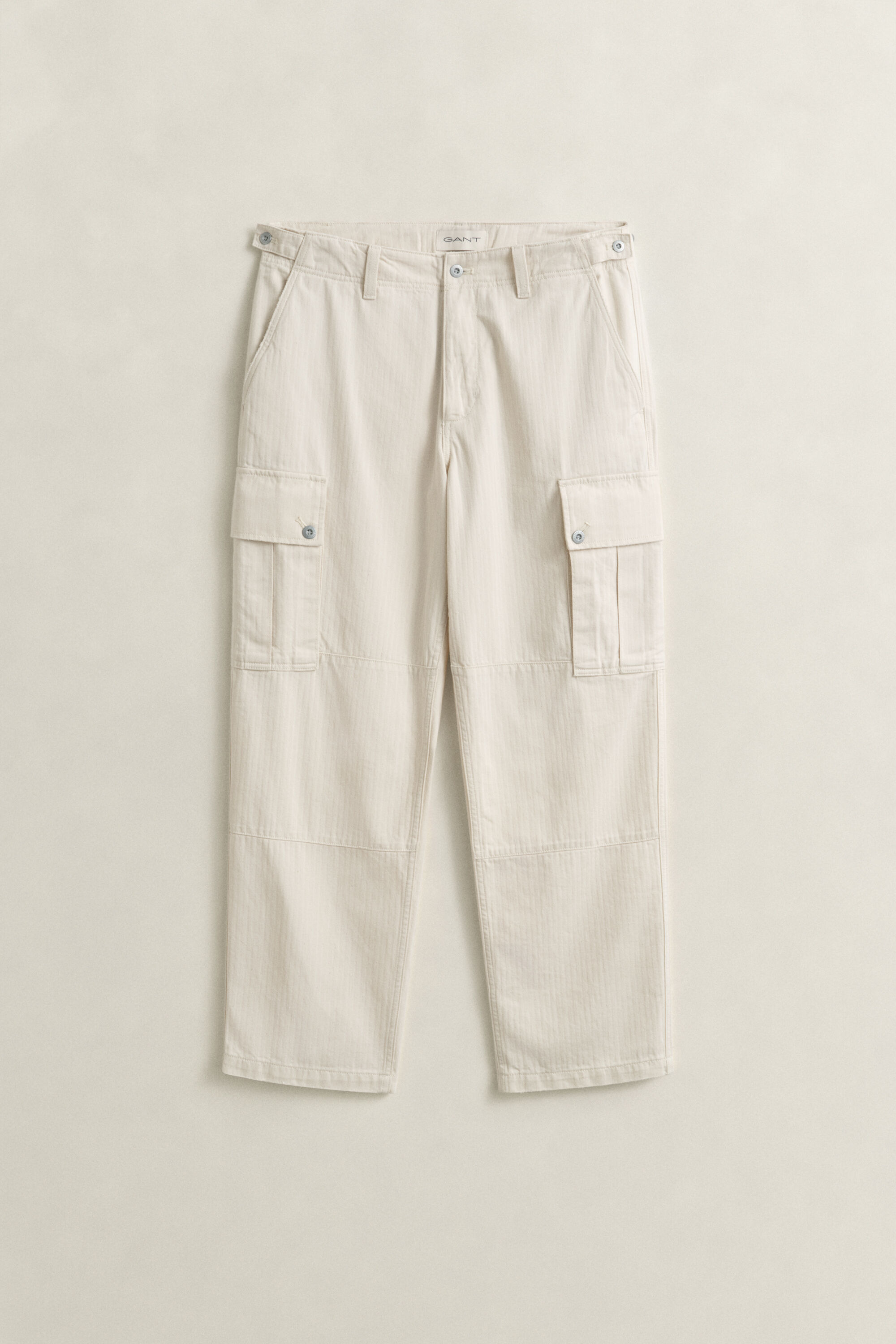 Pantaloni cargo con motivo a spina di pesce